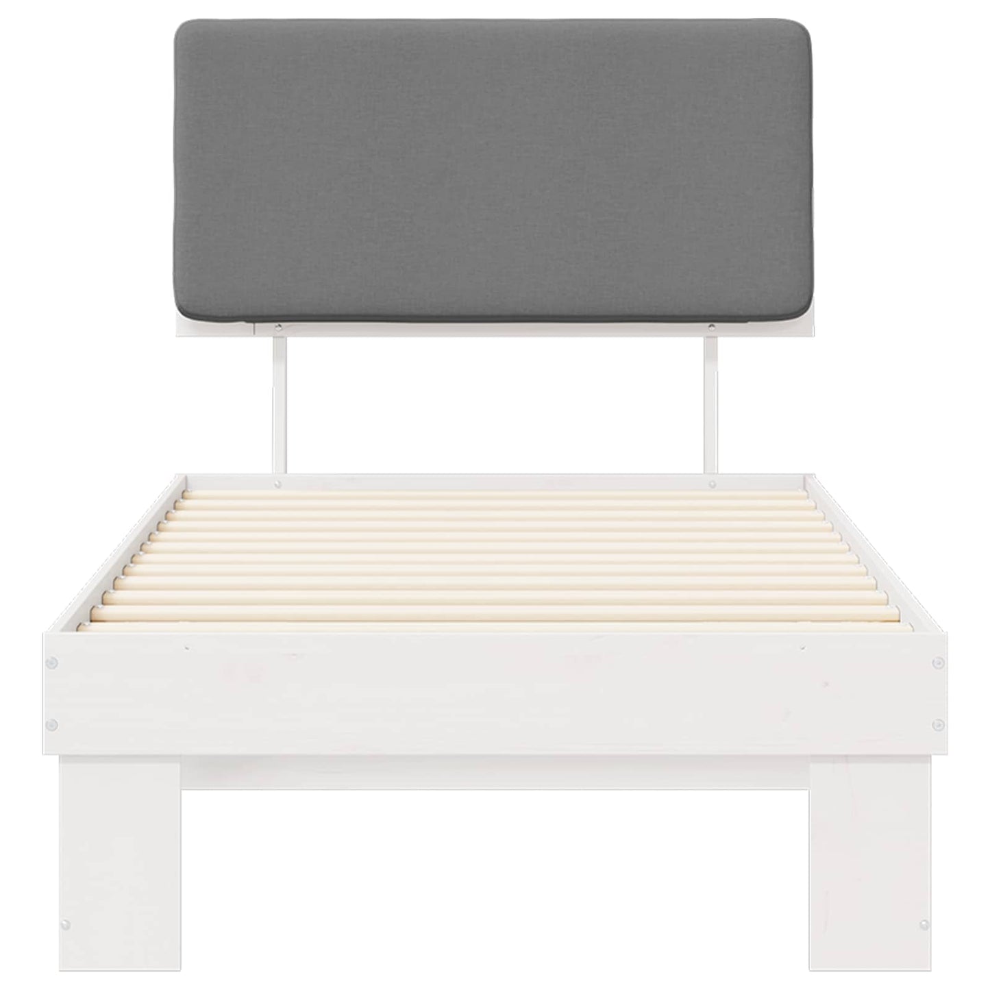 Letto con Testiera Rivestita Grigio chiaro 90 x 190 cm