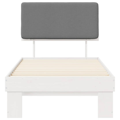 Letto con Testiera Rivestita Grigio chiaro 90 x 190 cm