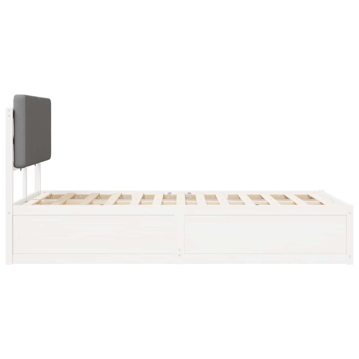 Letto con Testiera Rivestita Grigio scuro 150 x 200 cm