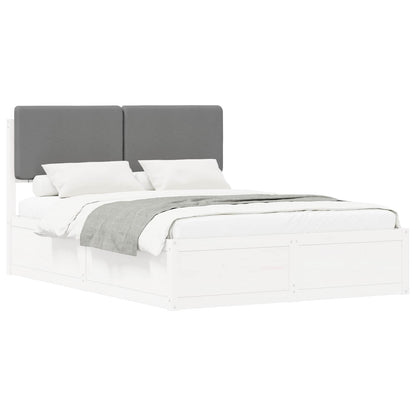 Letto con Testiera Rivestita Grigio chiaro 120 x 200 cm