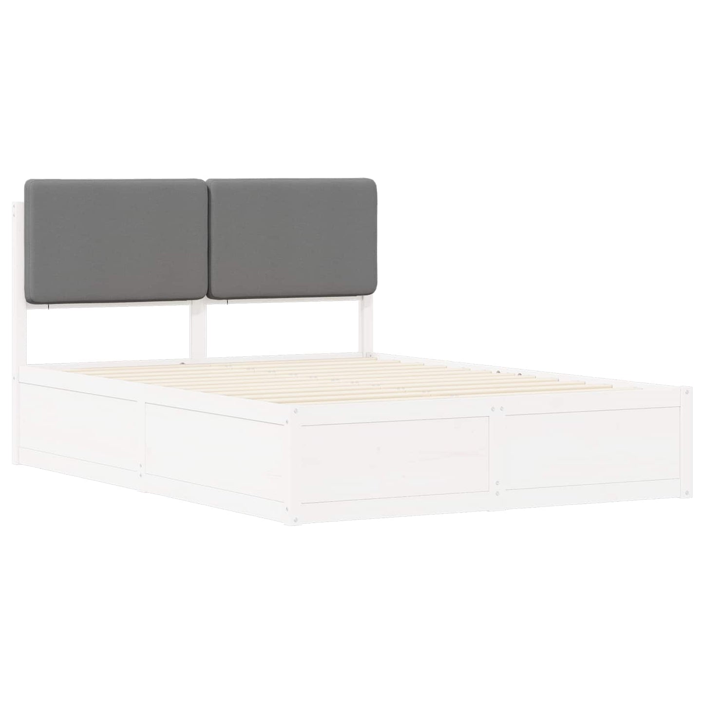 Letto con Testiera Rivestita Grigio chiaro 140 x 190 cm