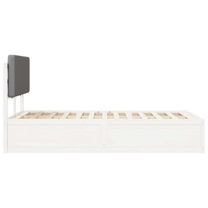 Letto con Testiera Rivestita Grigio chiaro 140 x 190 cm