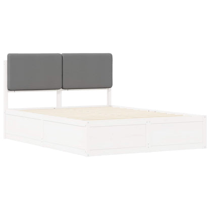 Letto con Testiera Rivestita Grigio scuro 135 x 190 cm