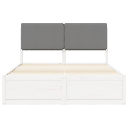 Letto con Testiera Rivestita Nero 90 x 200 cm Pino massello