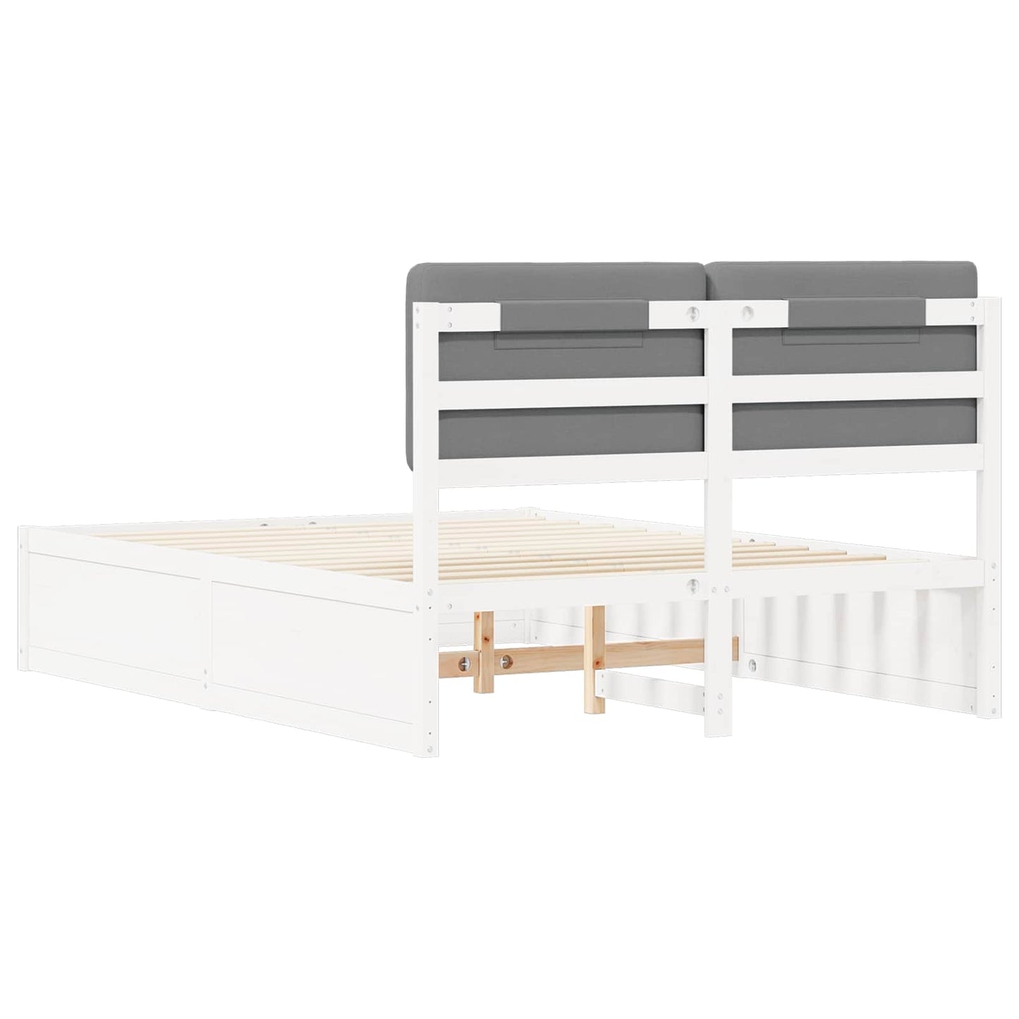 Letto con Testiera Rivestita Grigio chiaro 90 x 200 cm