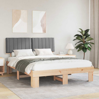 Letto con Testiera Rivestita Grigio chiaro 160 x 200 cm
