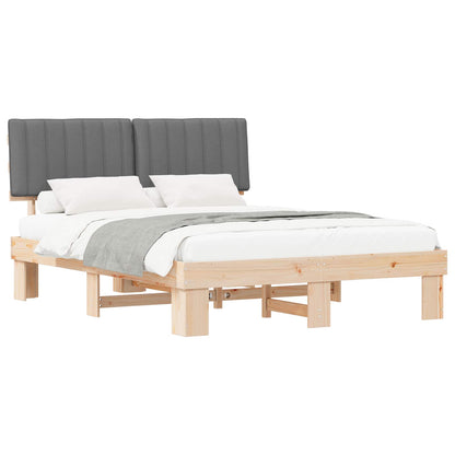 Letto con Testiera Rivestita Grigio chiaro 160 x 200 cm