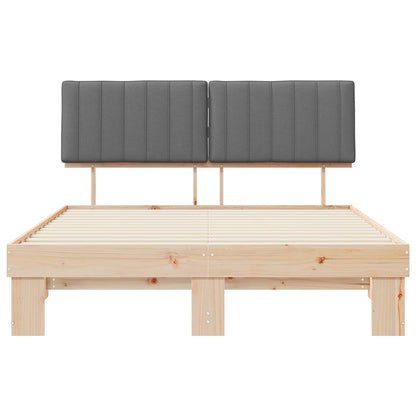 Letto con Testiera Rivestita Grigio chiaro 160 x 200 cm