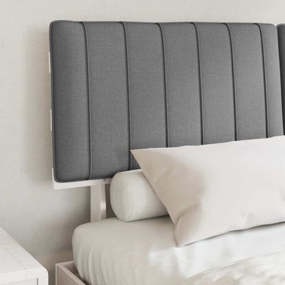 Letto con Testiera Rivestita Grigio chiaro 160 x 200 cm