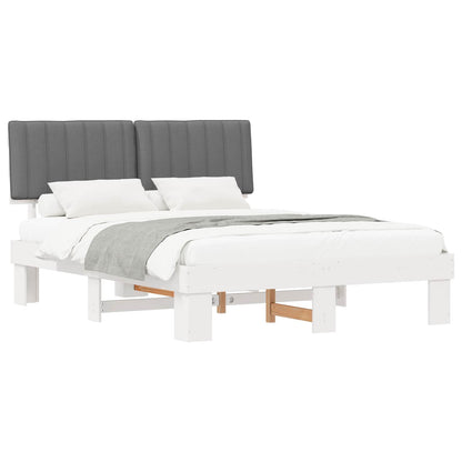 Letto con Testiera Rivestita Grigio chiaro 160 x 200 cm