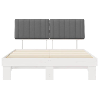 Letto con Testiera Rivestita Grigio chiaro 160 x 200 cm