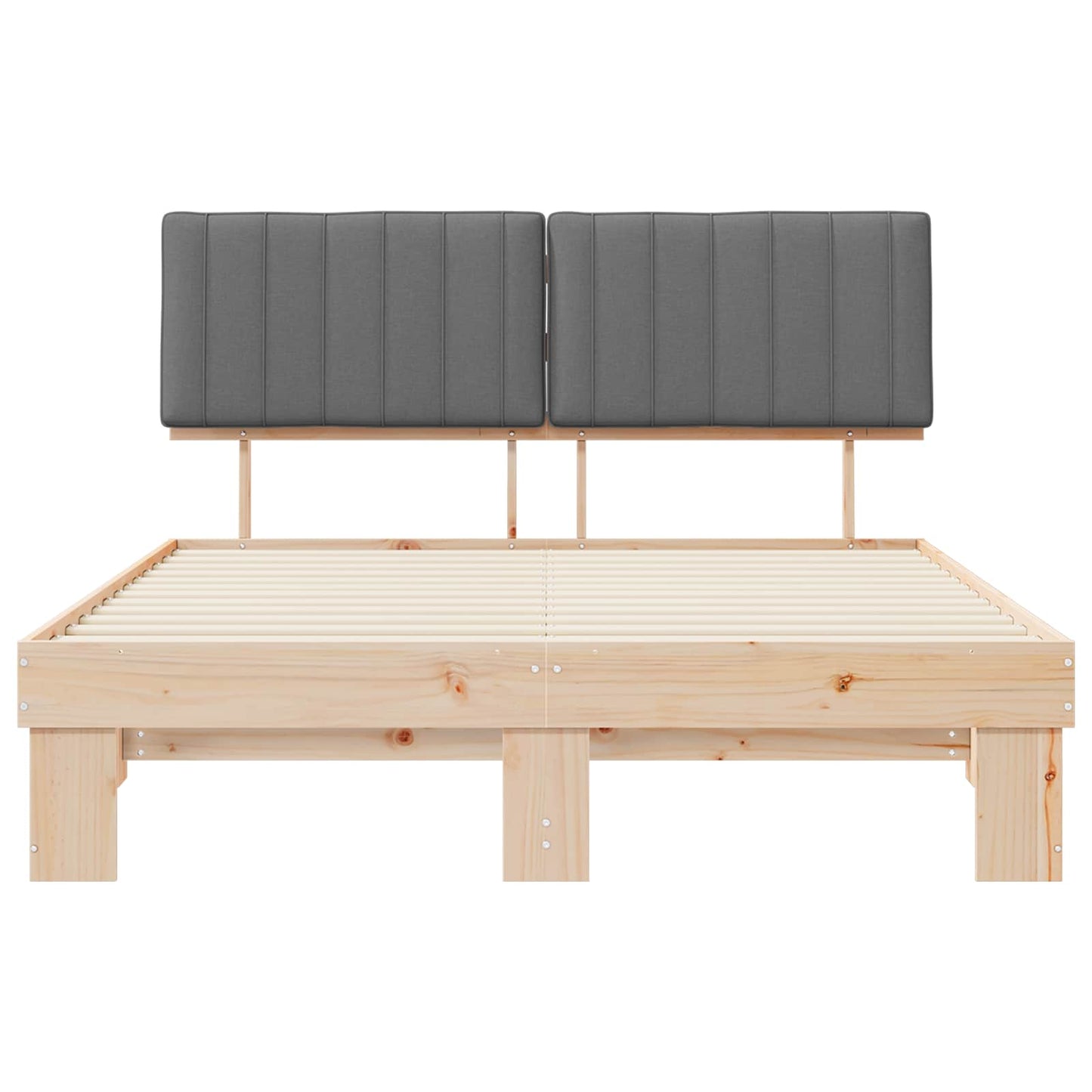 Letto con Testiera Rivestita Grigio chiaro 150 x 200 cm