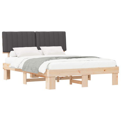 Letto con Testiera Rivestita Grigio scuro 150 x 200 cm