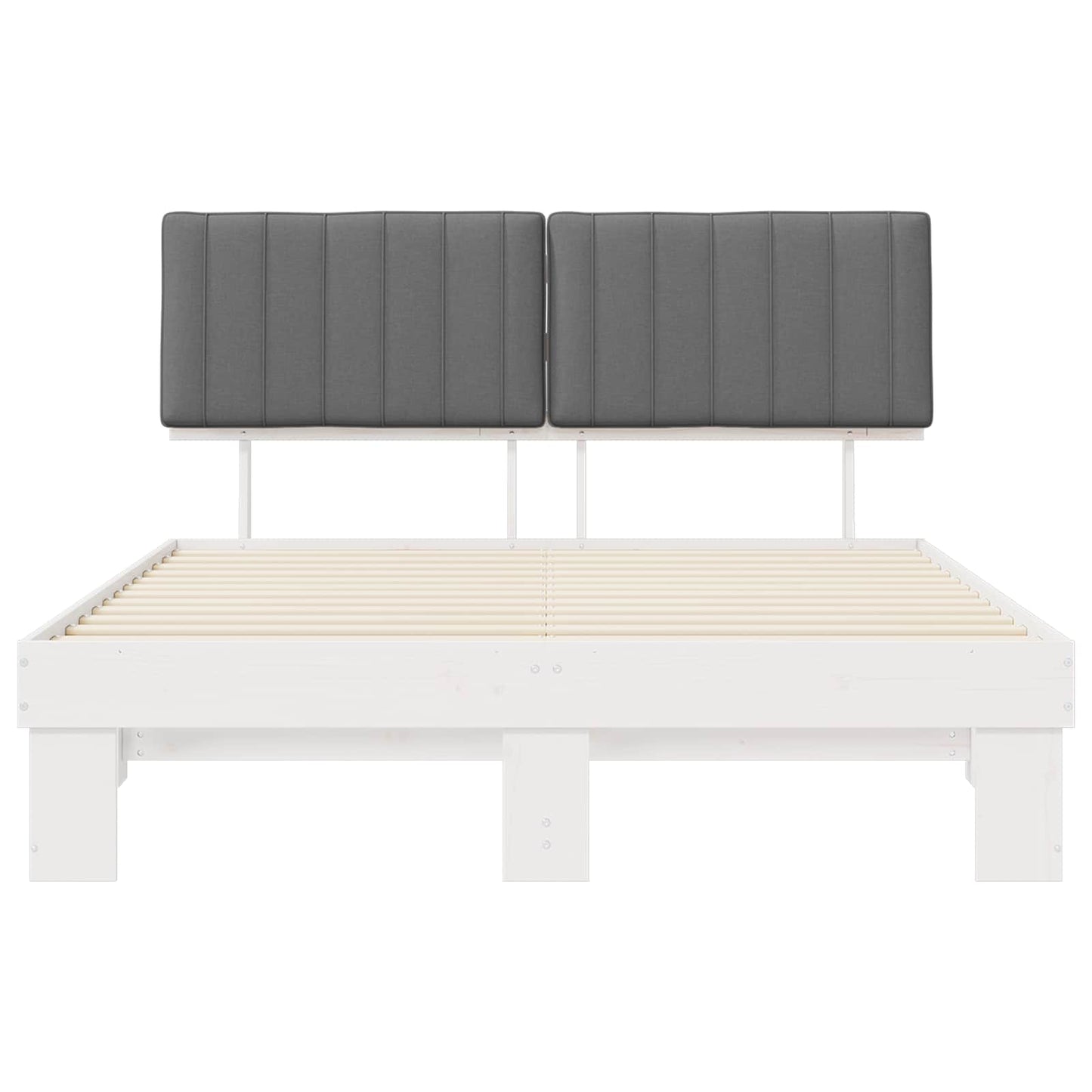 Letto con Testiera Rivestita Grigio chiaro 150 x 200 cm