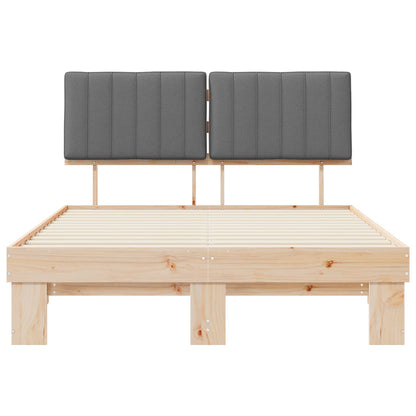 Letto con Testiera Rivestita Grigio chiaro 140 x 200 cm