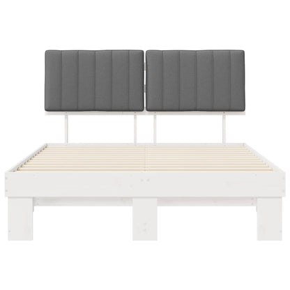 Letto con Testiera Rivestita Grigio chiaro 140 x 200 cm