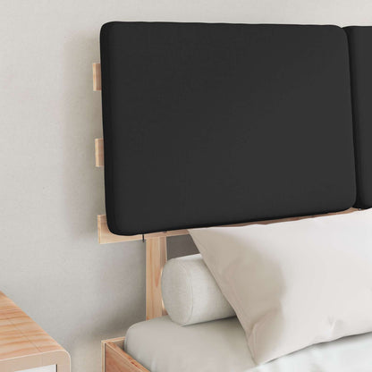 Letto con Testiera Rivestita Nero 120 x 200 cm Pino massello
