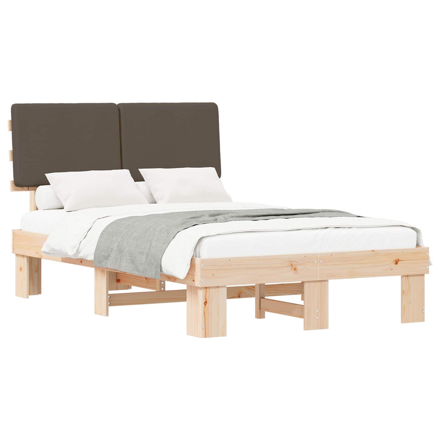 Letto con Testiera Rivestita Talpa 120 x 200 cm Pino massello