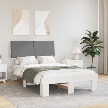 Letto con Testiera Rivestita Grigio chiaro 120 x 200 cm
