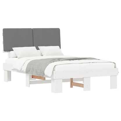 Letto con Testiera Rivestita Grigio chiaro 120 x 200 cm