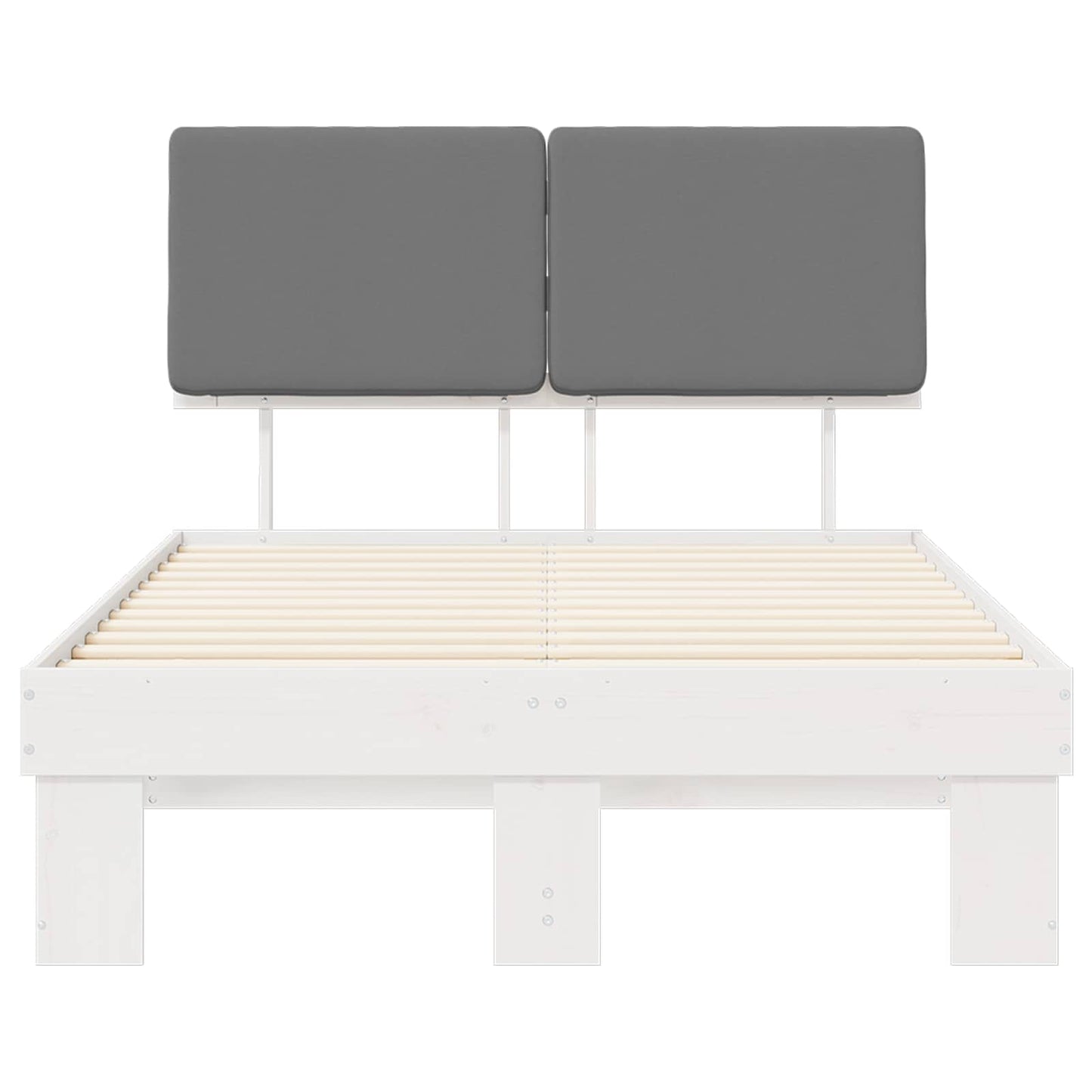 Letto con Testiera Rivestita Grigio chiaro 120 x 200 cm