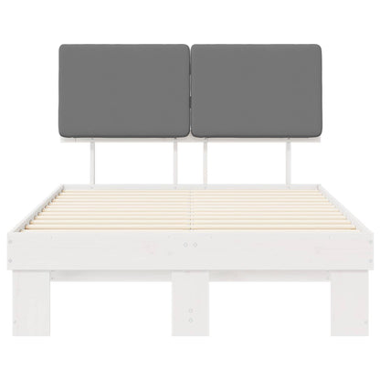 Letto con Testiera Rivestita Grigio chiaro 120 x 200 cm