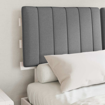 Letto con Testiera Rivestita Grigio chiaro 135 x 190 cm