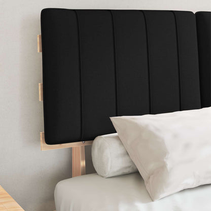 Letto con Testiera Rivestita Nero 120 x 190 cm Pino massello