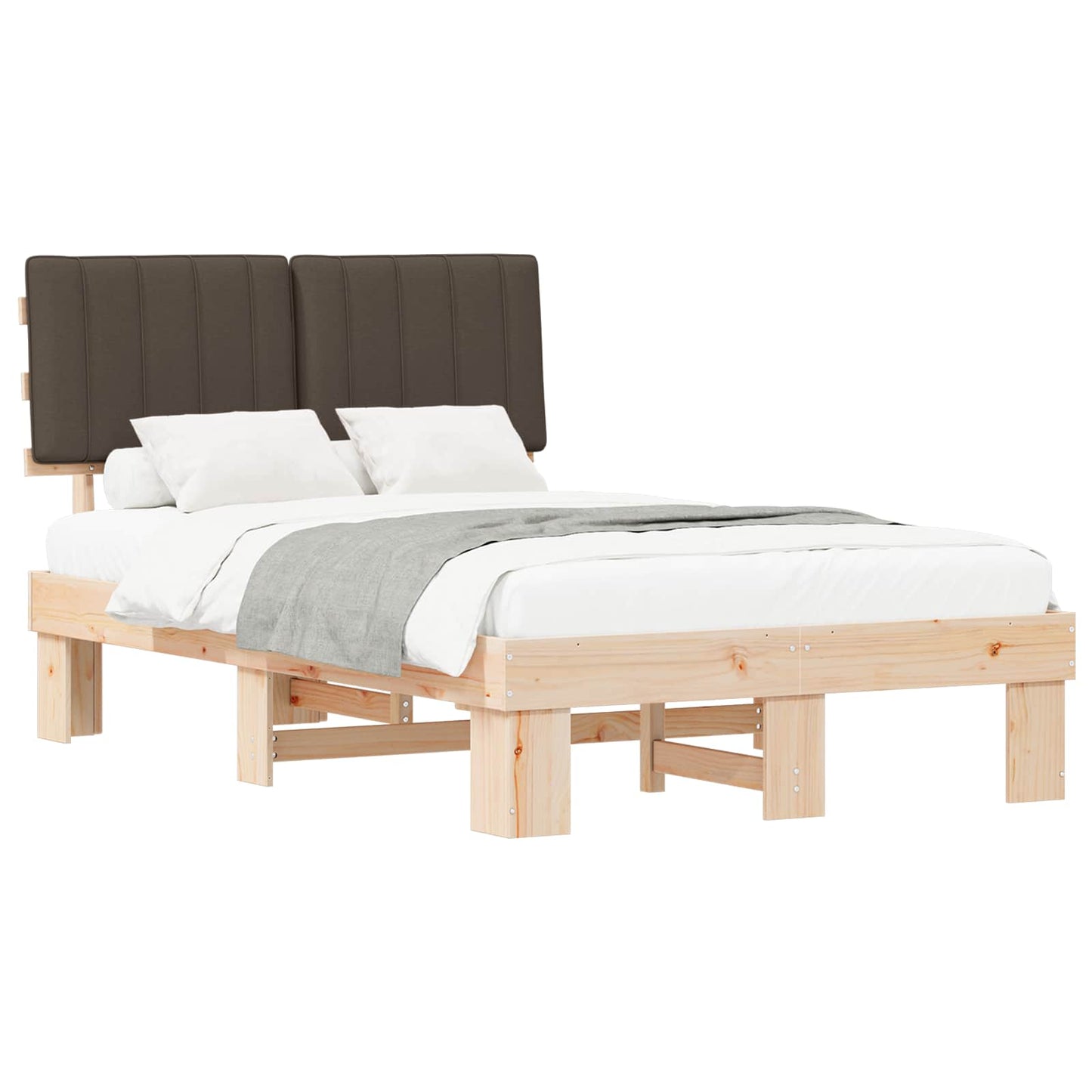 Letto con Testiera Rivestita Talpa 120 x 190 cm Pino massello