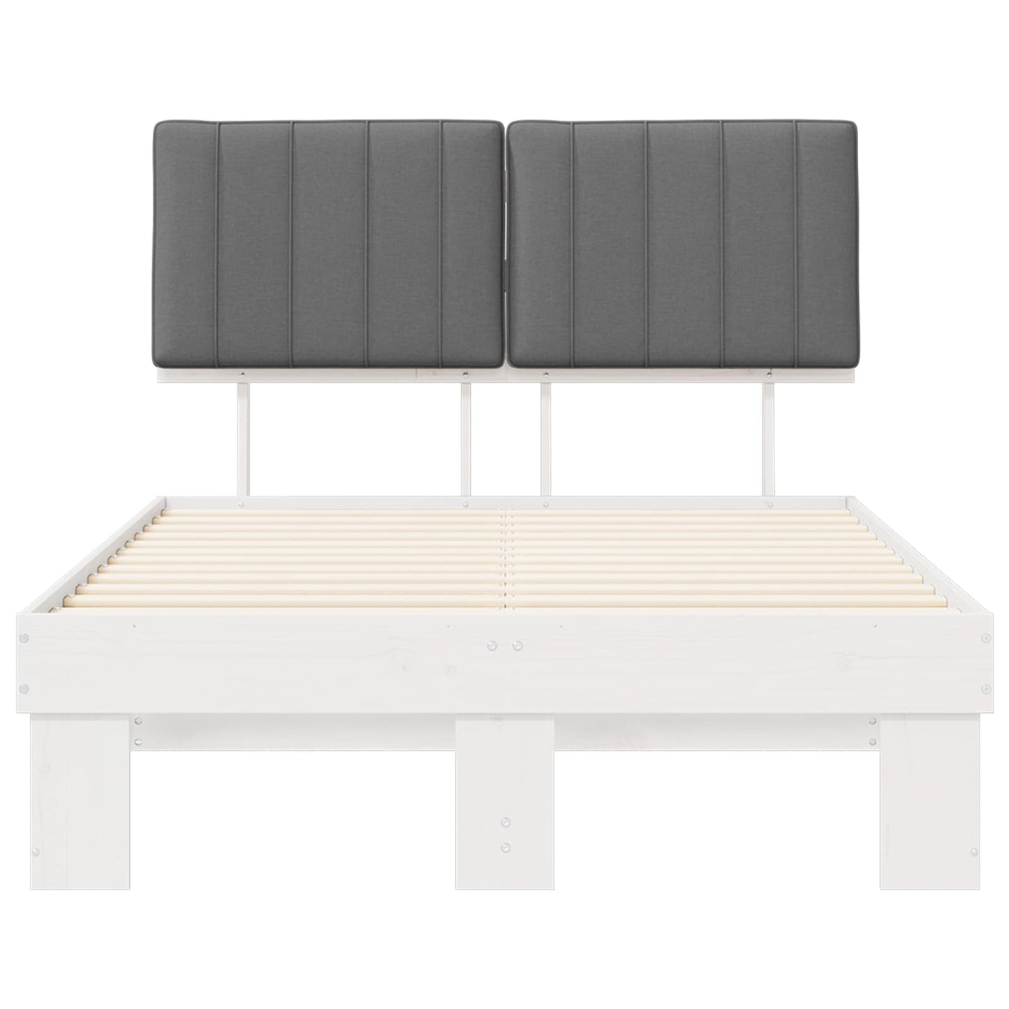 Letto con Testiera Rivestita Grigio chiaro 120 x 190 cm