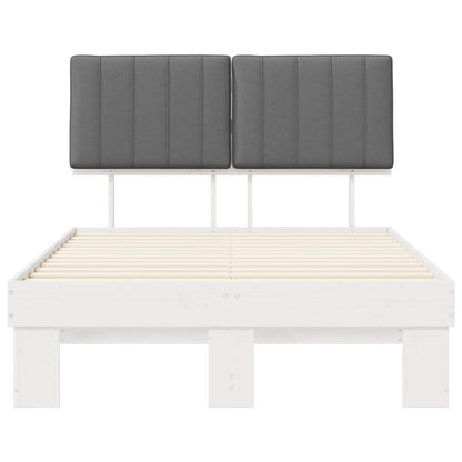 Letto con Testiera Rivestita Grigio chiaro 120 x 190 cm