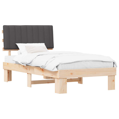 Letto con Testiera Rivestita Grigio scuro 100 x 200 cm