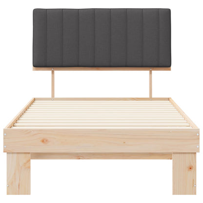 Letto con Testiera Rivestita Grigio scuro 100 x 200 cm