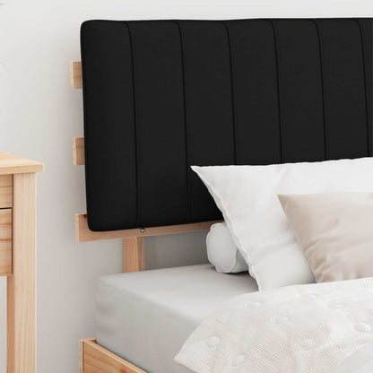 Letto con Testiera Rivestita Nero 100 x 200 cm Pino massello