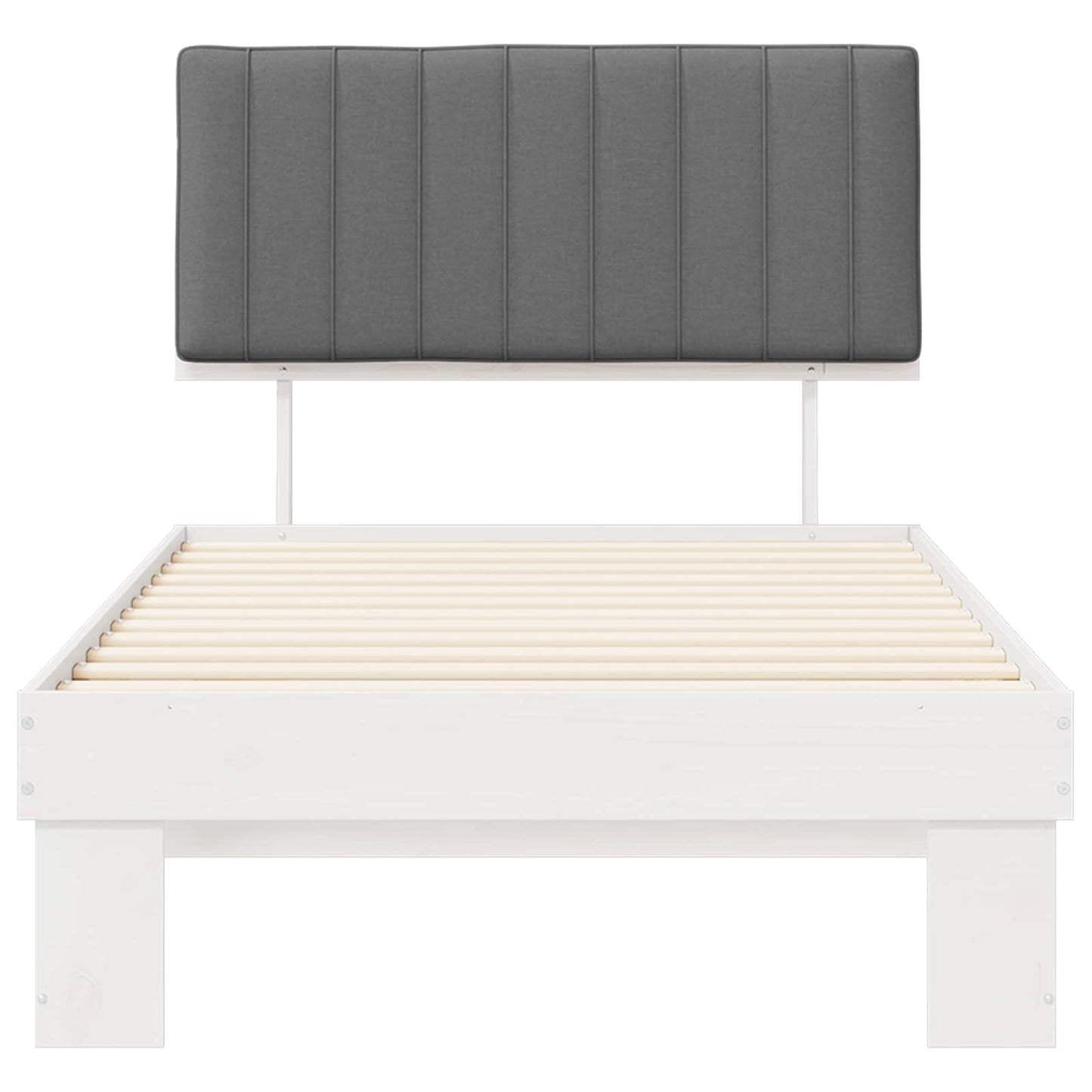 Letto con Testiera Rivestita Grigio chiaro 100 x 200 cm