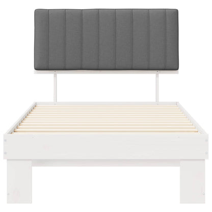 Letto con Testiera Rivestita Grigio chiaro 100 x 200 cm