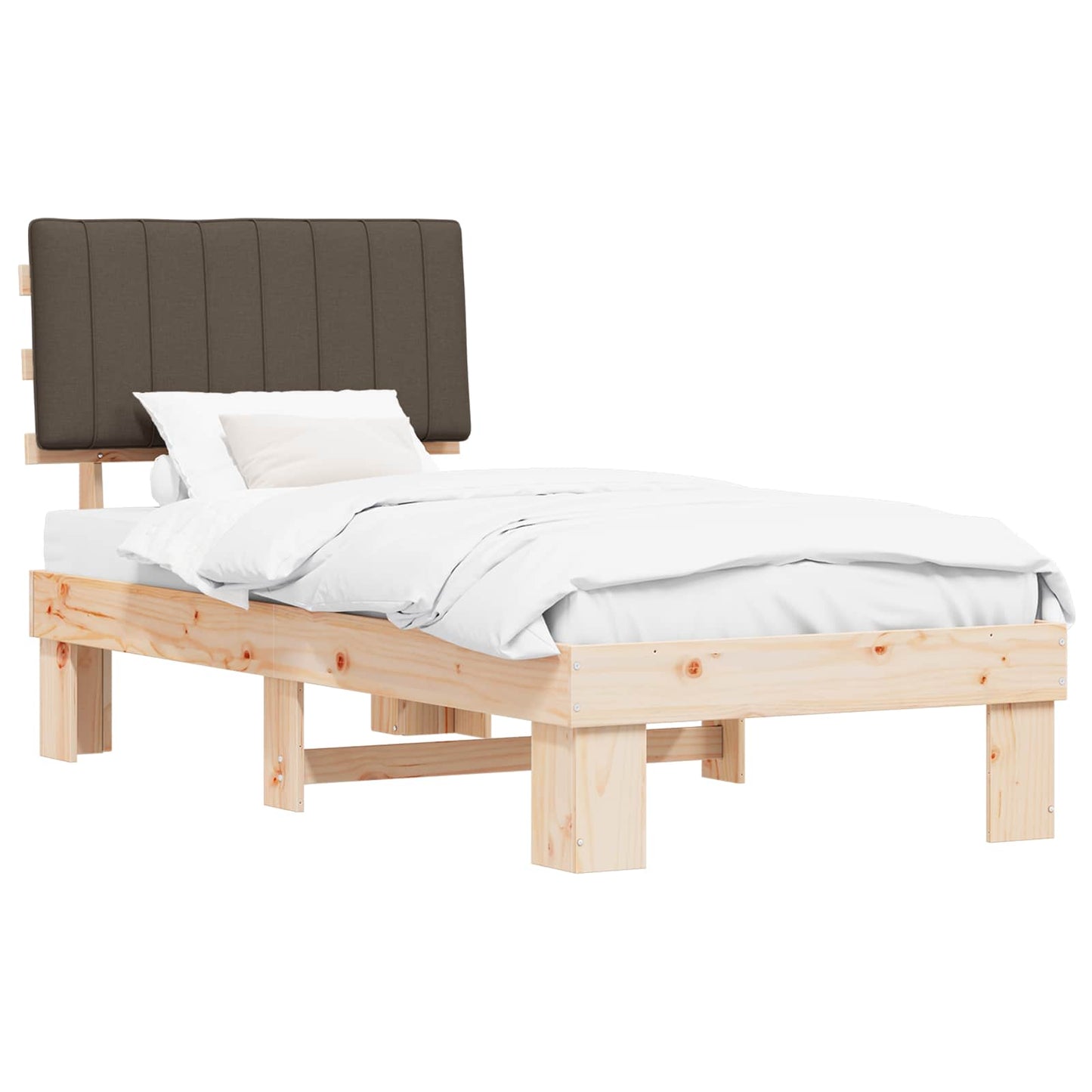 Letto con Testiera Rivestita Talpa 90 x 200 cm Pino massello