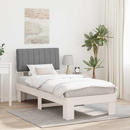 Letto con Testiera Rivestita Grigio chiaro 90 x 200 cm