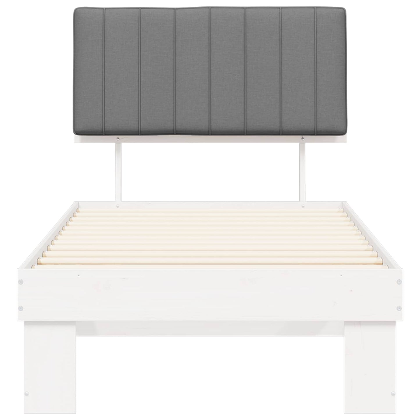 Letto con Testiera Rivestita Grigio chiaro 90 x 200 cm