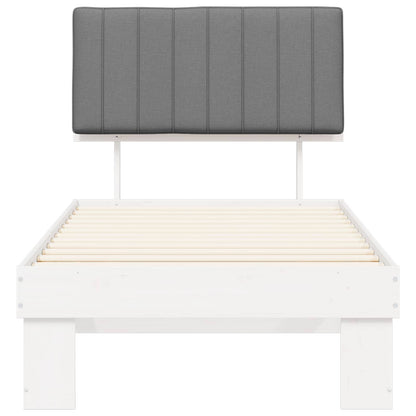 Letto con Testiera Rivestita Grigio chiaro 90 x 200 cm