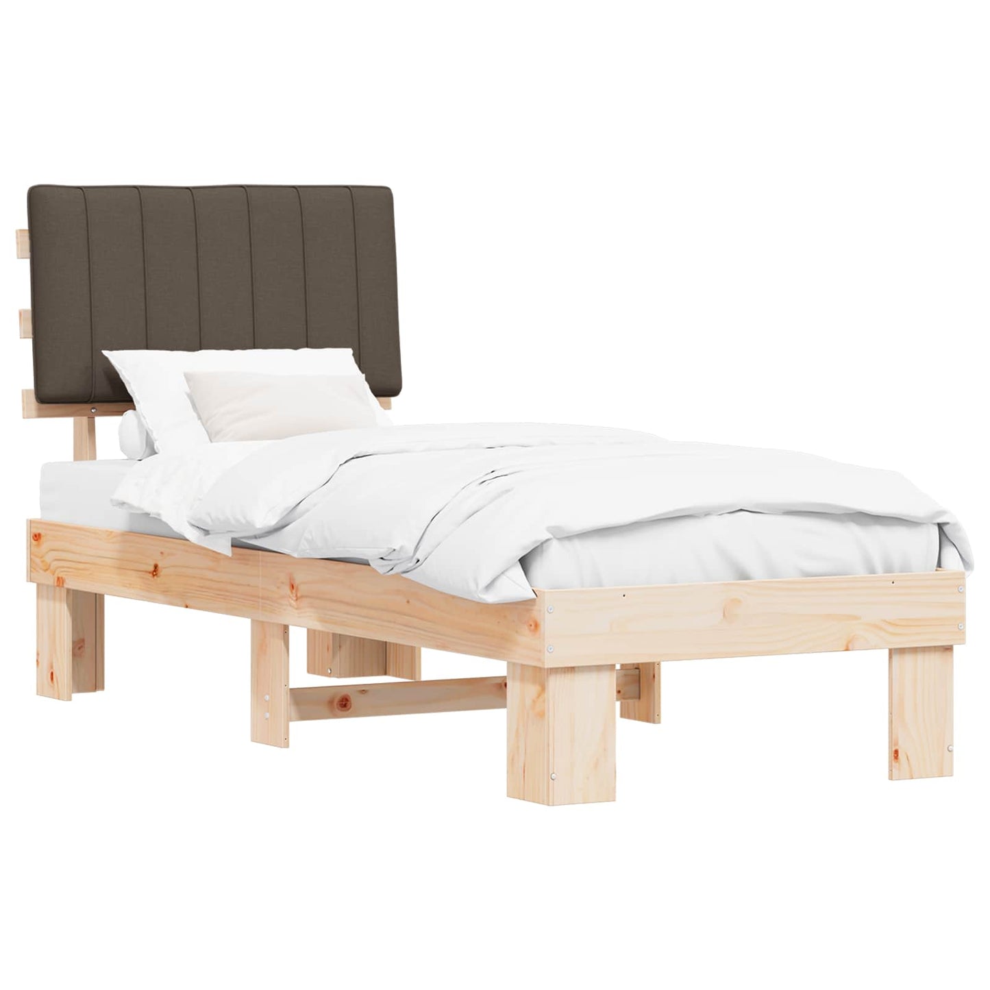 Letto con Testiera Rivestita Talpa 80 x 200 cm Pino massello