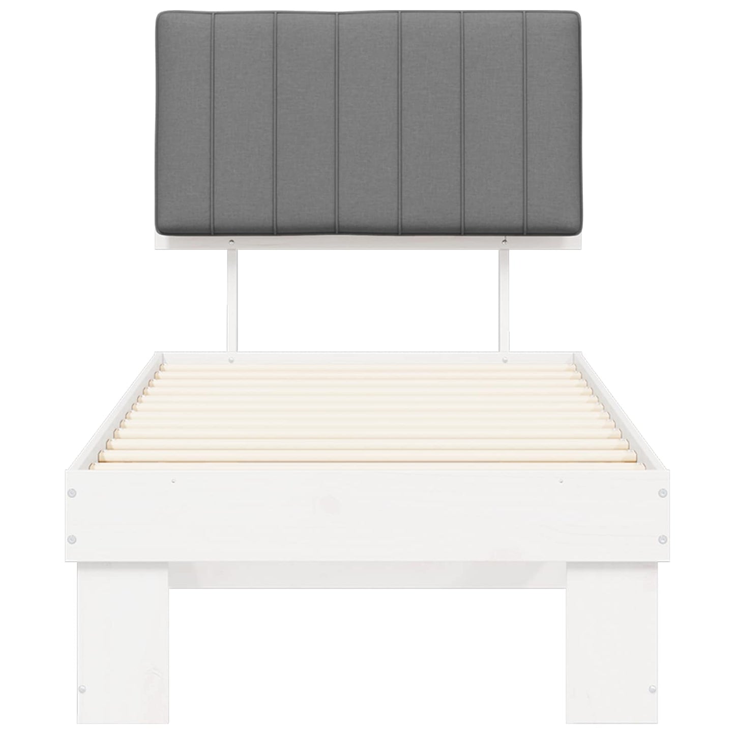 Letto con Testiera Rivestita Grigio chiaro 75 x 190 cm