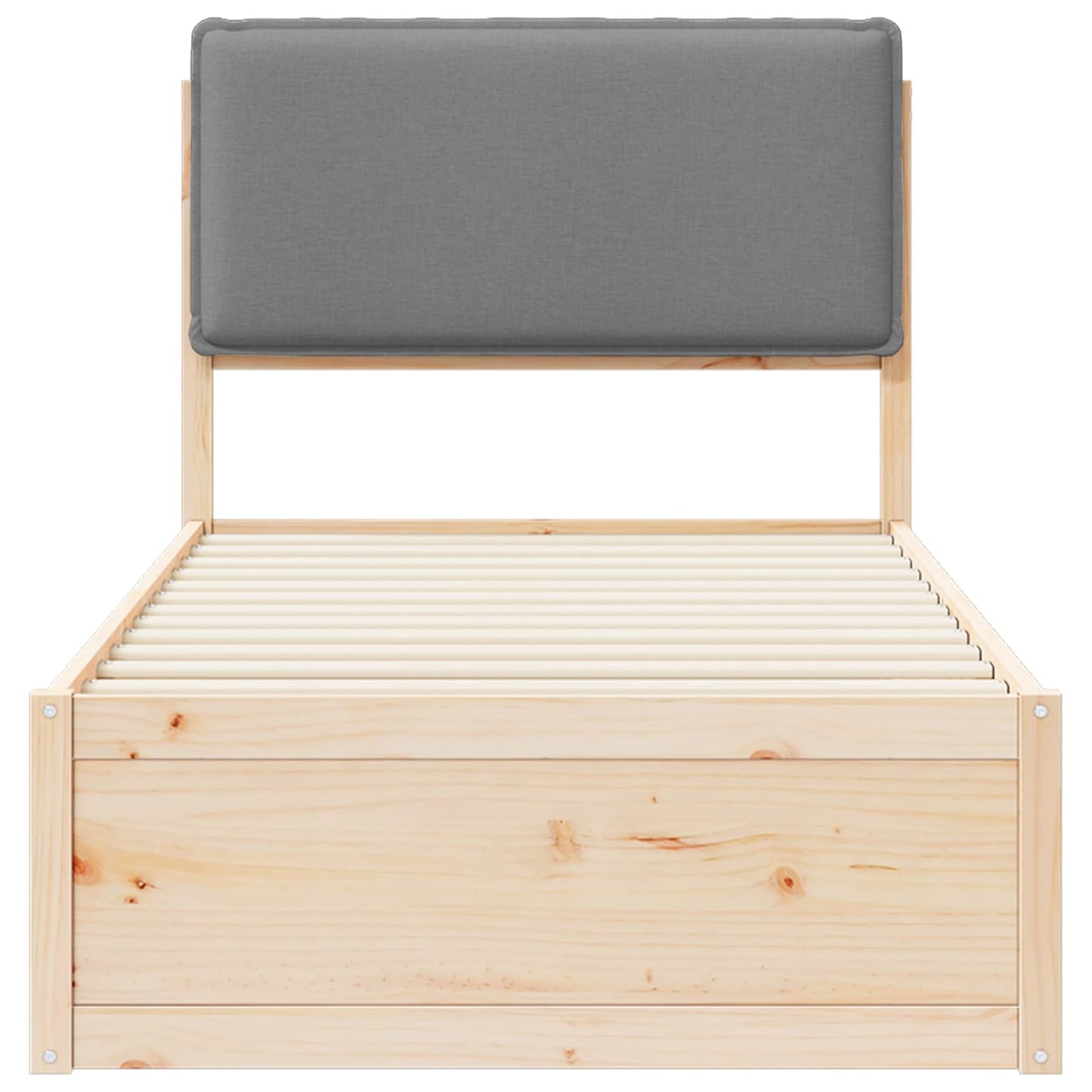 Letto con Testiera Rivestita Grigio chiaro 80 x 200 cm