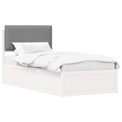 Letto con Testiera Rivestita Grigio chiaro 90 x 190 cm