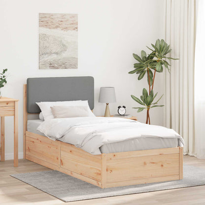 Letto con Testiera Rivestita Grigio chiaro 90 x 200 cm