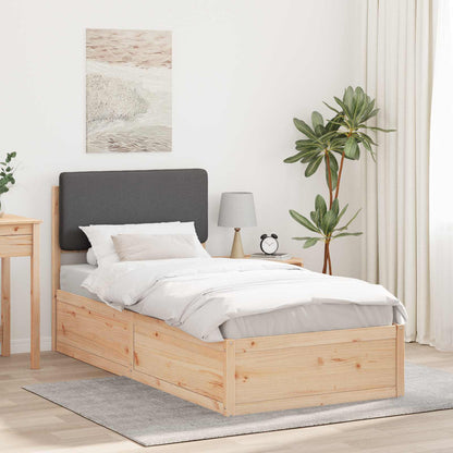 Letto con Testiera Rivestita Grigio scuro 90 x 200 cm