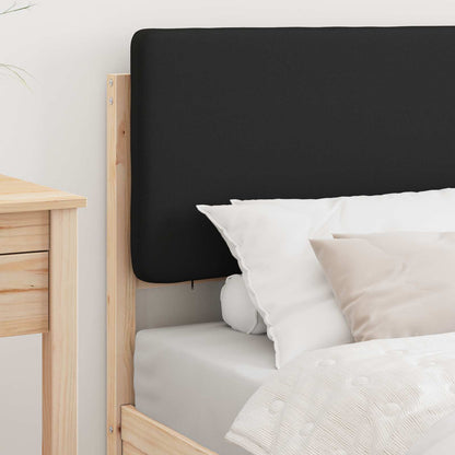 Letto con Testiera Rivestita Nero 90 x 200 cm Pino massello