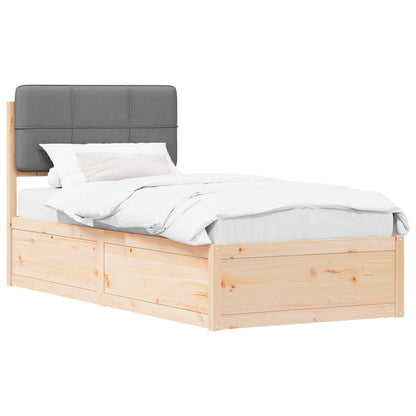 Letto con Testiera Rivestita Grigio chiaro 100 x 200 cm