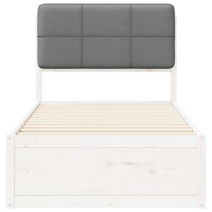 Letto con Testiera Rivestita Grigio chiaro 100 x 200 cm
