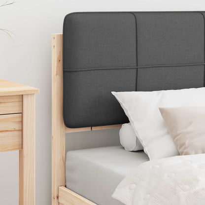 Letto con Testiera Rivestita Grigio scuro 90 x 200 cm